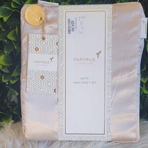 Papyrus Gold Satin Sheets - King Size